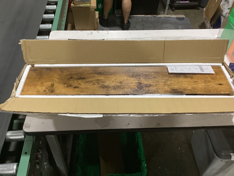 Condition photo showing Good Condition for amada homefurnishing 35.4" l floating shelves, wall shelves set of 3 for bathroom/living room/bedroom/kitchen, floating shelves for wall decor with invisible brackets - amfs45v rustic brown 35.4 inches