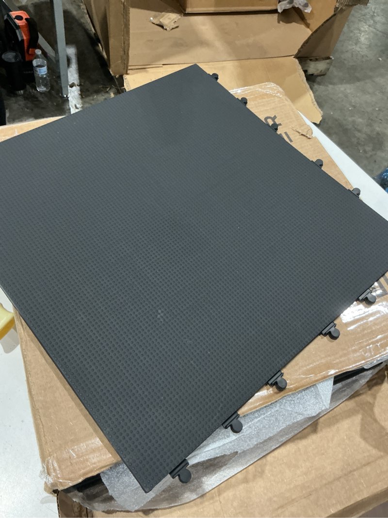 Condition photo showing Good Condition for baselayer performance series interlocking floor tiles - durable ½ in tpe (rubber like, not foam, no odor) - gym flooring for weights & heavy equipment - black, 30 sqft (12 pack) - made in usa