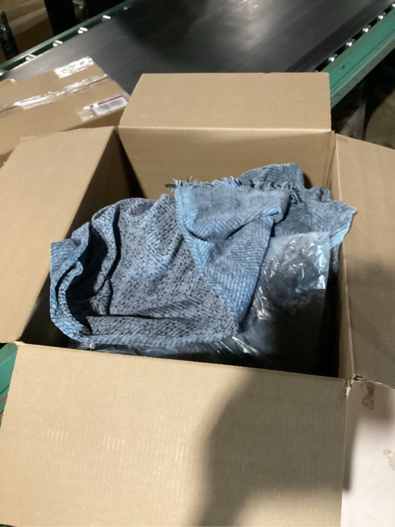 Condition photo showing Good Condition for herringbone pattern fringed chenille throw couch cover - stretchy non-slip sofa protector,