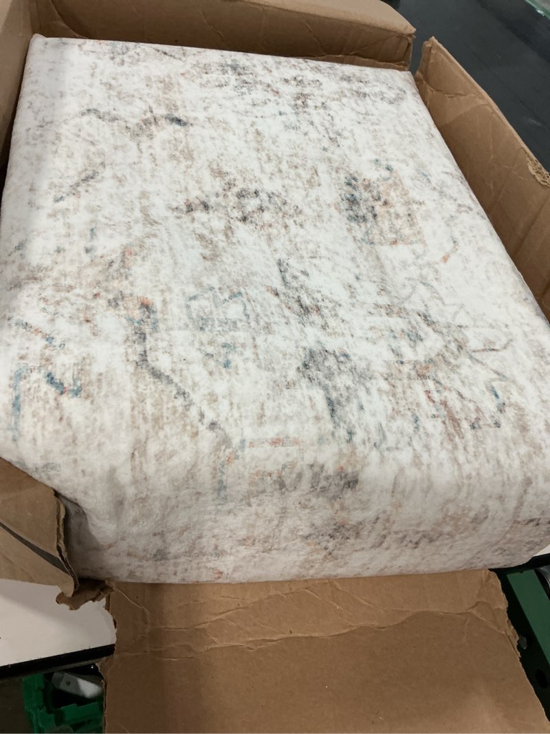 Condition photo showing Good Condition for washable 8×10 area rug for living room beige | vintage floral rug soft non slip stain resistant boho carpet for bedroom dinning room home office beige 8' x 10'