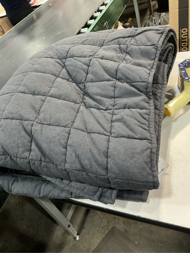 Condition photo showing Good Condition for quince european linen box quilt set, king/cal king, charcoal