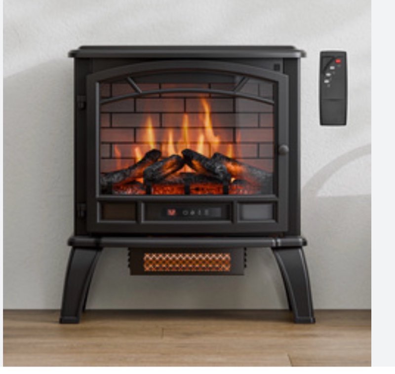 (COLOR CINNAMON) Duraflame Infrared Stove Heater with Remote and 3D Flame Effect 