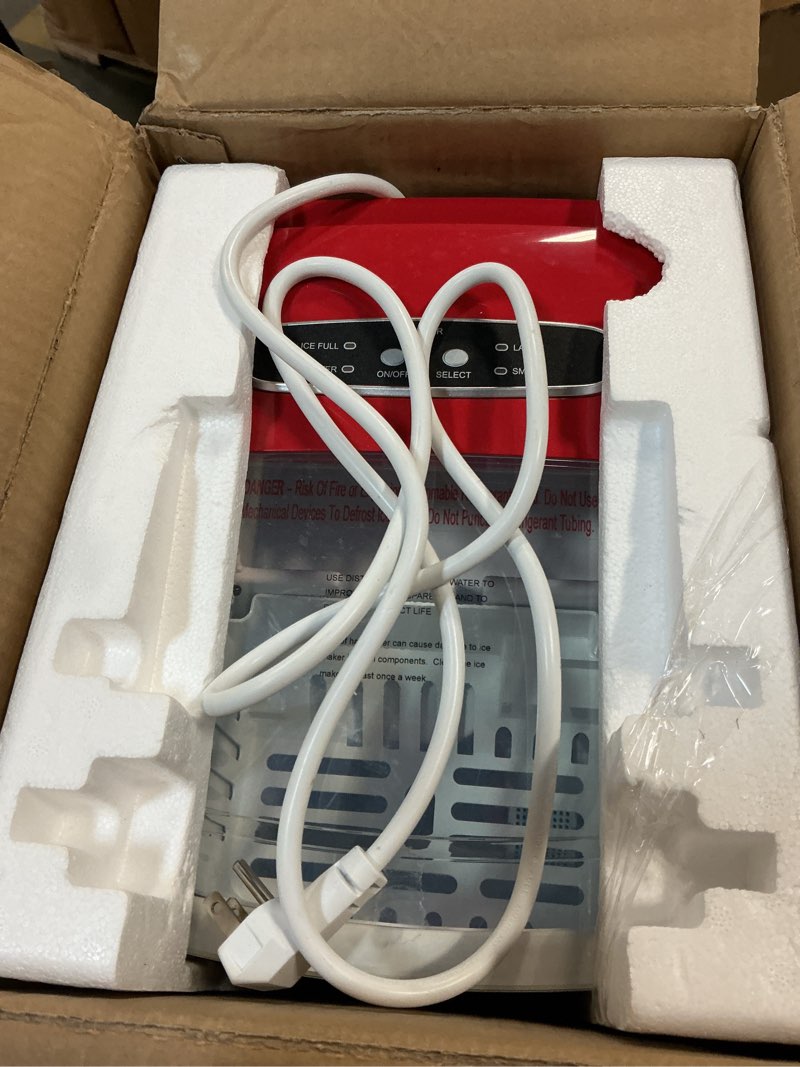 Condition photo showing As Is for Insignia™ - Portable Ice Maker with Auto Shut-Off - Red