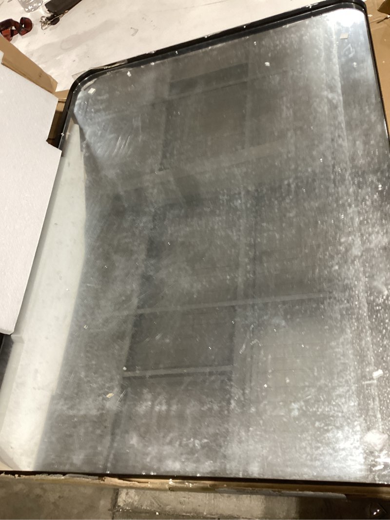 Black Bathroom Mirror  Rectangle Metal Framed Vanity Wall Mirror, HD Tempered Glass, Horizontal or Vertical Hanging Matte Black 