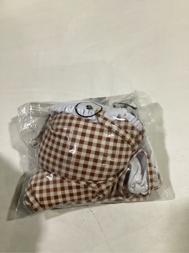 Condition photo showing Good Condition for herseas women’s striped one piece swimsuits tie shoulder high cut tummy control bathing suit 2026 summer beach swimwear small brown checkerboard