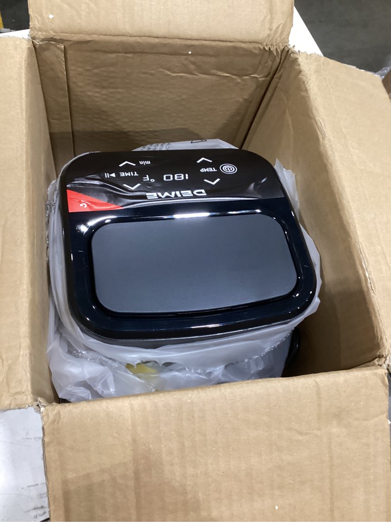Condition photo showing Good Condition for deime air fryer, small digital 3 qt airfryer space saving compact, bake, reheat, roasts for quick easy meals, mini compact & quiet, nonstick & dishwasher safe basket (black) black-3qt