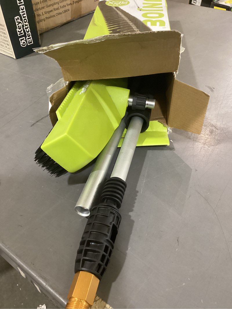 Condition photo showing As Is for sun joe spx-pwb1 power scrubbing broom for sweeping and surface cleaning, compatible with spx series pressure washers