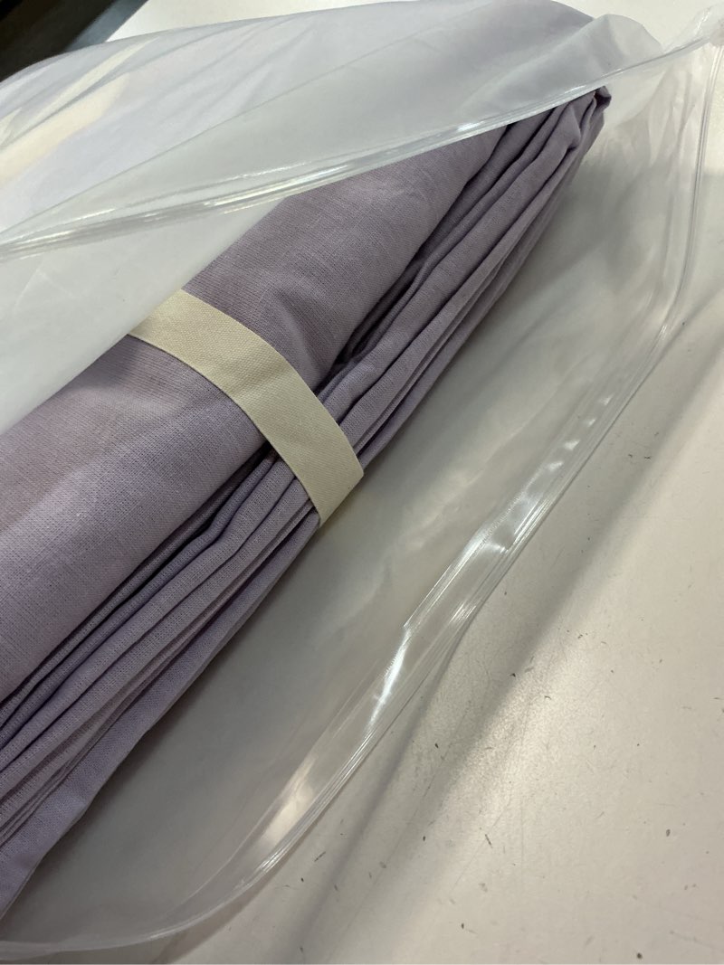 Condition photo showing Good Condition for atsense duvet cover king size, 100% washed cotton, linen feel, light purple comforter cover, 3 pieces bedding set, soft and breathable, premium luxury hotel style, farmhouse style light purple king (104" x 90")