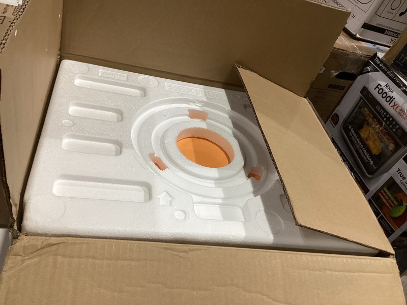 Condition photo showing New/Like New for Nostalgia Retro Compact Countertop Microwave Oven - 0.7 Cu. Ft. - 700-Watts with LED Digital Display - Child Lock - Easy Clean Interior - Orange Retro Classic 0.7 Cu. Ft. Orange