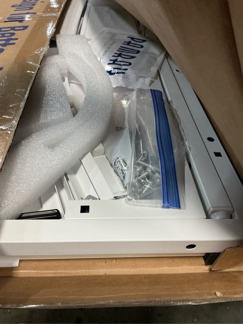 Condition photo showing As Is for Pamray 32 Inch Small Computer Desk with 2 Drawers for Bedroom Study Writing Home Office Table for Small Spaces White White 32 inch