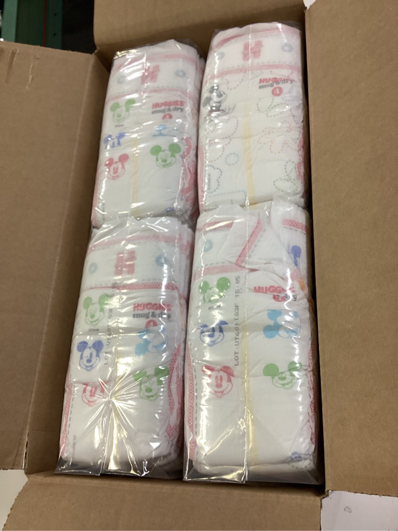 Condition photo showing Good Condition for Huggies Size 4 Diapers, Snug & Dry Baby Diapers, Size 4 (22-37 lbs), 92 Count, Packaging May Vary Size 4 92