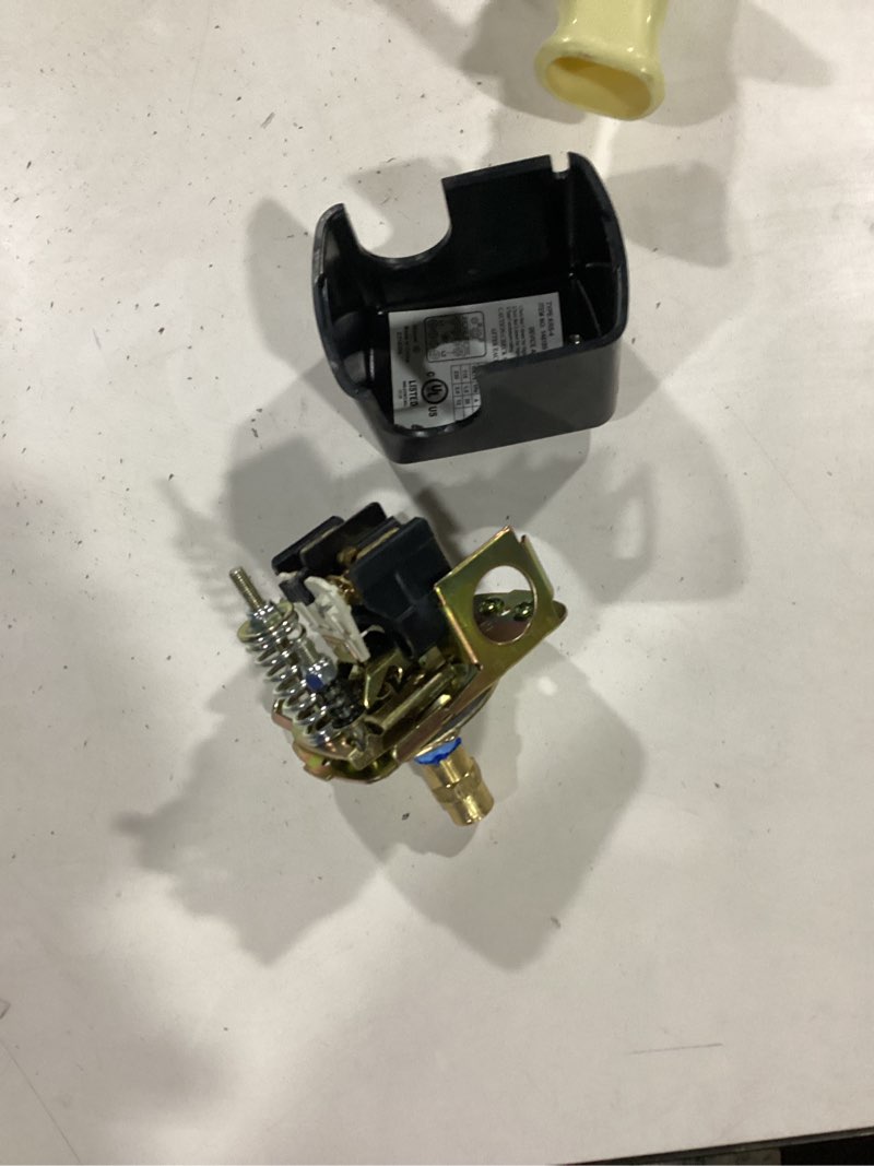 Condition photo showing As Is for water pump switch 40-60psi well pump preesure control