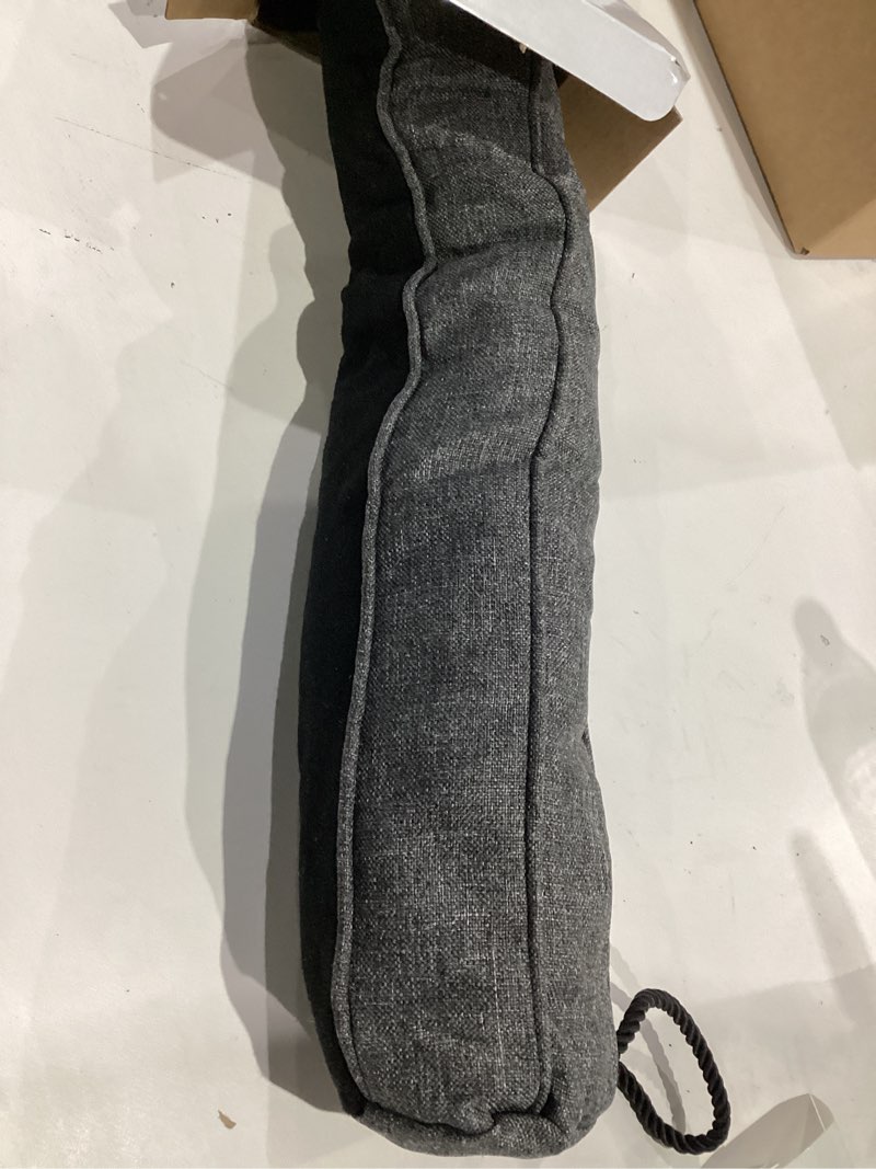 Condition photo showing Good Condition for Comfyanno 38” Weighted Under Door Draft Stopper, Fits Front, Bedroom, Interior Door, Easy to Install, Block Cold Air Draft from Bottom Door, 2.2lb, Fits Door Gap up to 3” - Linen Gray 38 Inch Linen Gray