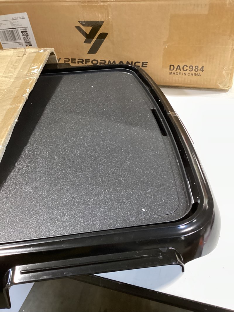 Condition photo showing Good Condition for bella electric griddle with crumb tray - smokeless indoor grill, nonstick surface, adjustable temperature control dial & cool-touch handles, 10" x 16", black