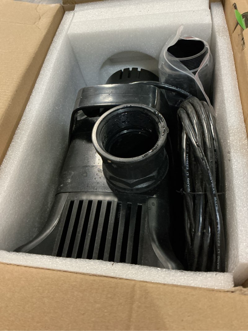 Condition photo showing As Is for vivosun 8190 gph submersible water pump, 500w pond pump, ultra quiet aquarium pump with 29.5ft lift height for pond, waterfall, fish tank, statuary, hydroponic