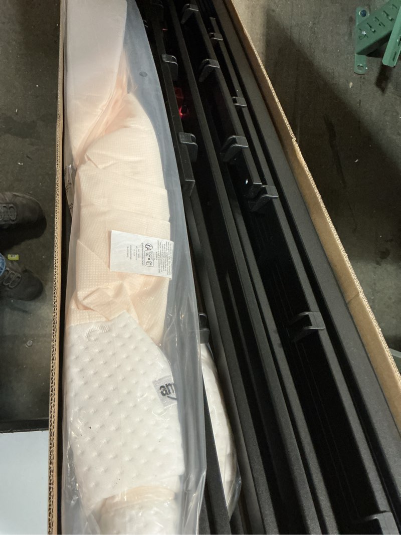 Condition photo showing New/Like New for amazon basics smart box spring bed base, 5-inch height mattress foundation, tool-free easy assembly, queen, 79"l x 59.5"w x 5"h, white queen(79"l x 59.5"w) 5-inch height