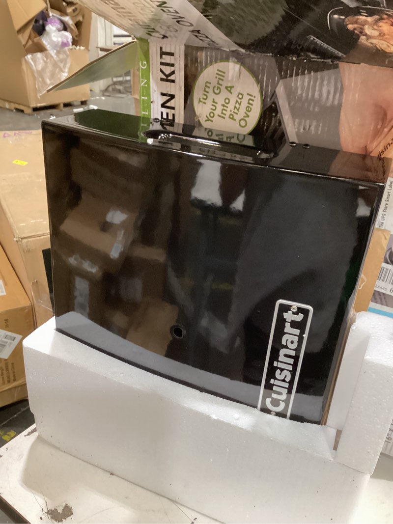 Condition photo showing New/Like New for cuisinart grill top pizza oven kit, portable make your own pie set with pizza peel and cordierite stone, baking oven for backyard homemade pizzas, perfect pie accessory