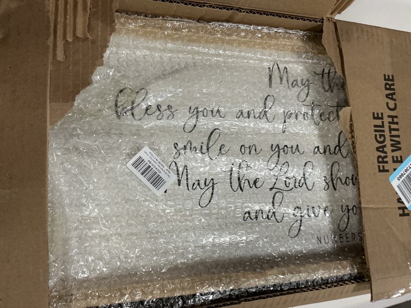 Condition photo showing Good Condition for tqianjiang numbers 6:24-26 scripture wall art decor 32"x12" may the lord bless you and protect you large bible verse christian hanging decoration sign (wood) 32"l x 12"w may the lord bless you and protect you (wood)