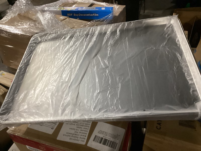 Condition photo showing Good Condition for 1 commercial quality baking sheet pan natural aluminum cookie sheet, umite chef encapsulated galvanized steel rim warp resistant baker's quarter sheet pan, cookie tray pans for baking, roasting 13x9.5i
