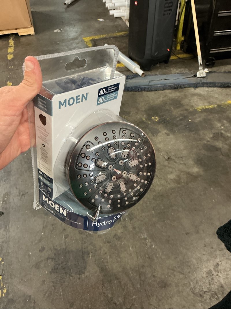 Condition photo showing Good Condition for hydroenergetix 8 -spray patterns with 1.75 gpm 4.75 in. single wall mount fixed shower head in mediterranean bronze