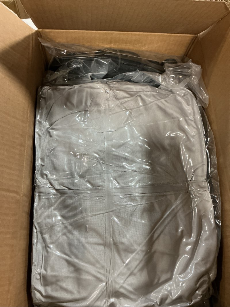 Condition photo showing item condition for RVMasking Hard Top/T-Top Boat Cover, 1200D Partial Reinforced Waterproof Heavy Duty with Motor Cover for Center Console Boat with T TOP Roof, 20'-22' Long Beam Width up to 106", Gray 20'-22' Long, Beam Width up to 106" Gray
