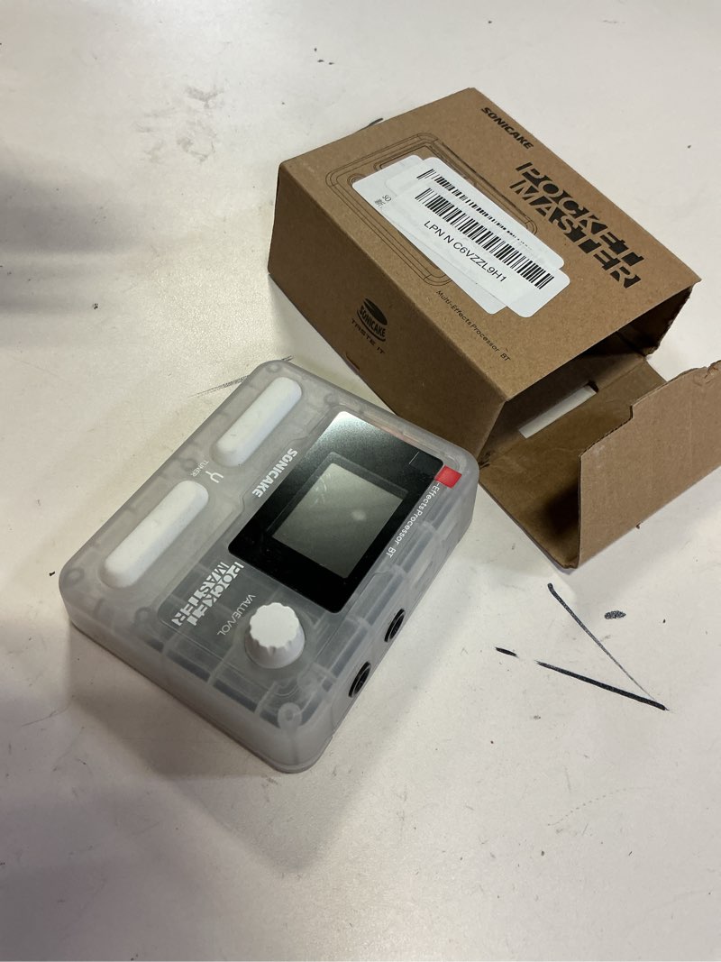 Condition photo showing As Is for sonicake pocket master-portable multi effects pedal, 100+ built-in guitar/bass/acoustic effects, amp modeling, ir cabinets simulation, stereo otg usb audio interface, rechargeable (transparent white)