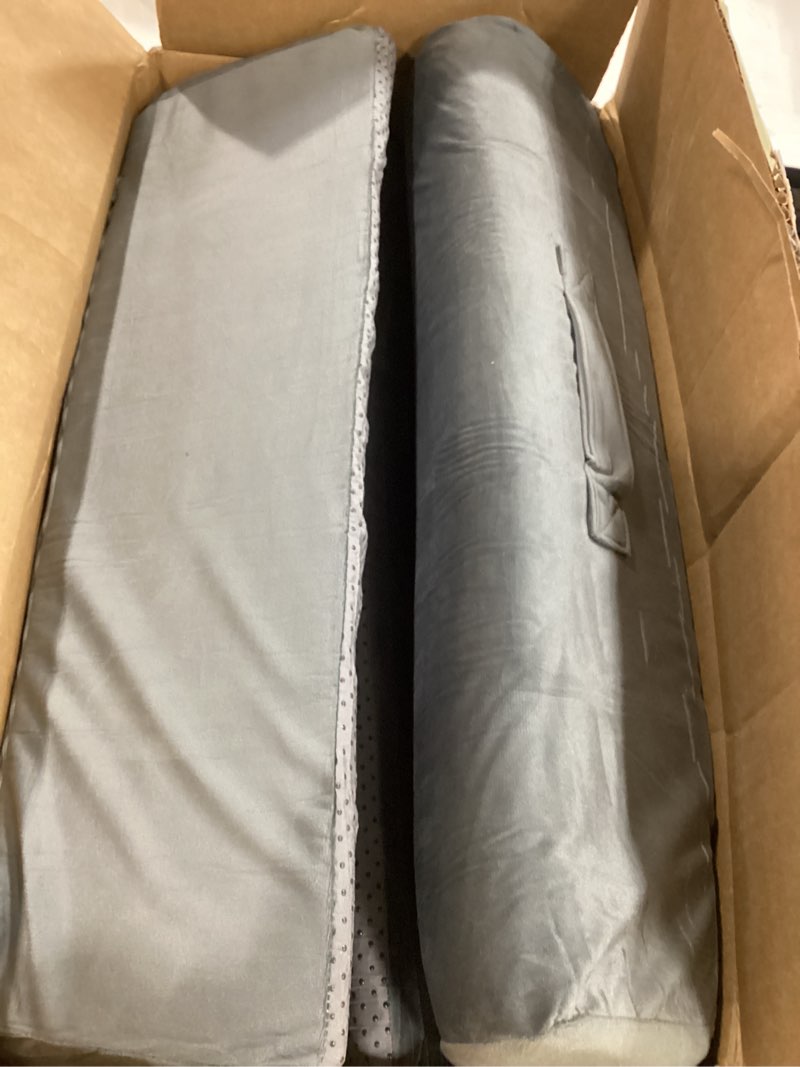 Condition photo showing As Is for 3PCS Bed Wedge Pillow for Headboard, Adjustable Wedge Pillow for Sleep Apnea, 23” Wide Triangle Pillow Wedge Set for After Surgery, Acid Reflux Relief, Snoring, Neck&Back Support, Grey 3pcs Grey