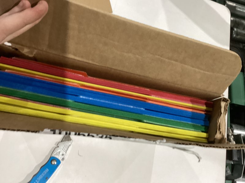 Condition photo showing Good Condition for Pendaflex Colored File Folders, 100 Pack, Letter Size (8.5" x 11"), 3 Tabs, Durable Paper, 5 Colors: Blue, Green, Red, Yellow, Orange, Color-Coding for School, Office & Home Document Organization