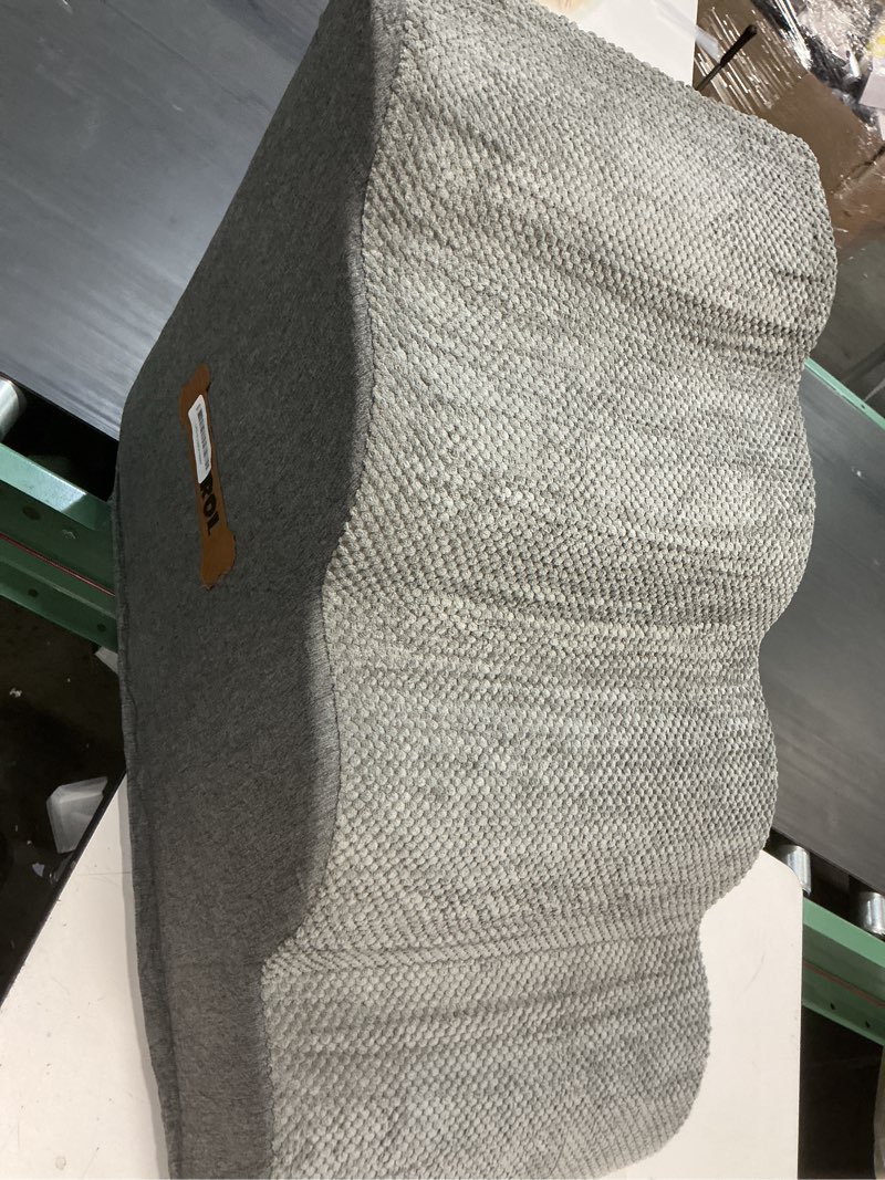 Condition photo showing As Is for Romrol Dog Stairs Ramp for High Beds Couches, 33D High Density Foam Pet Steps with Durable Non-Slip Waterproof Fabric Cover, Dog Stairs for Small Dogs or Cats or Pets, 4-Step,Grey 4 Step-20.8"H Fleece-Grey