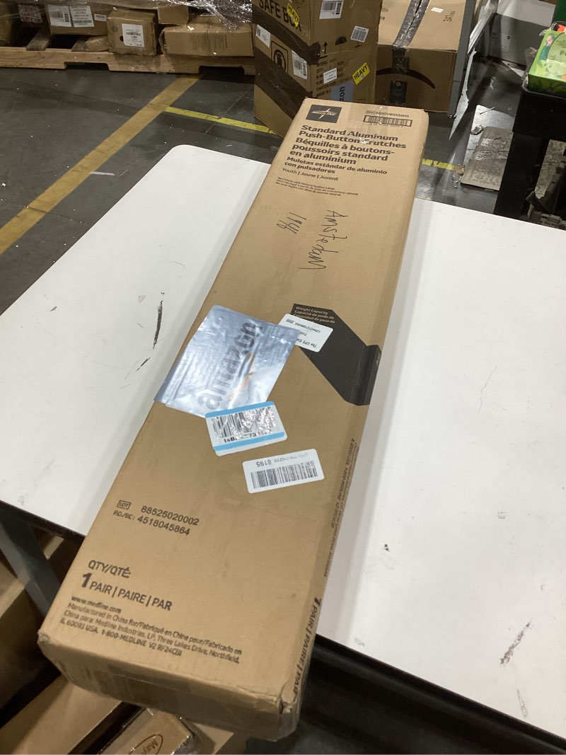 Condition photo showing Good Condition for Standard aluminum push button crutches