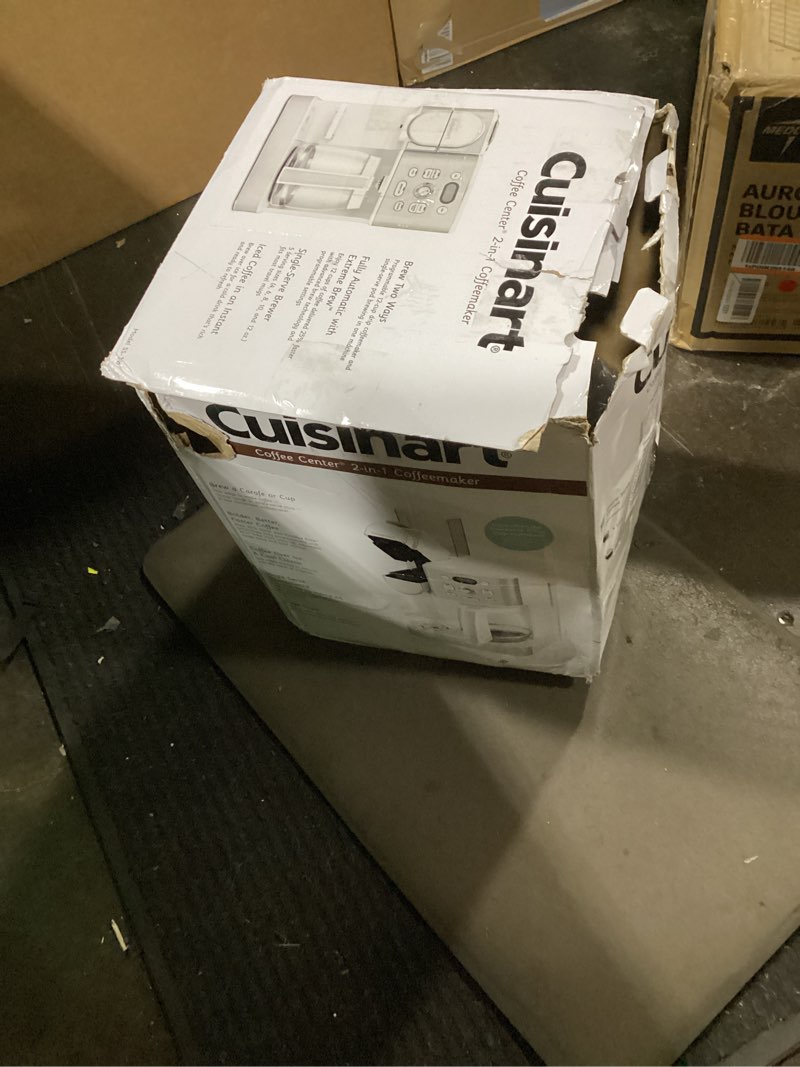 Condition photo showing As Is for Cuisinart 12-Cup Coffee Maker, Single-Serve Brewer Glass Carafe, Automatic Hot & Iced Coffee Machine, Brew Strength Control and Brew Pause, SS-16W, White