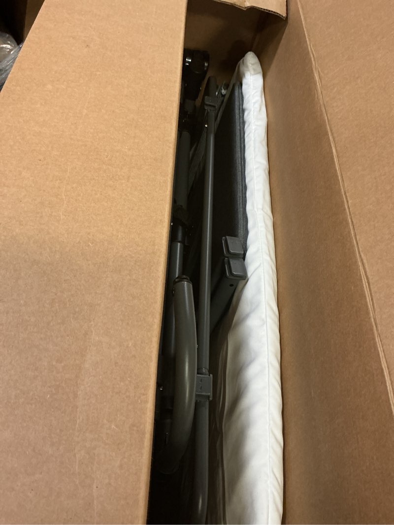 Condition photo showing As Is for mtwml twin bassinet for 2 babies,portable twins crib with storage bag and replaceable mattress cover,adjustable height double bedside crib attaches to bed with strap for 0-6 months (deep grey) | twin bassinet, portable crib, replaceable cover, adjustable height, more color