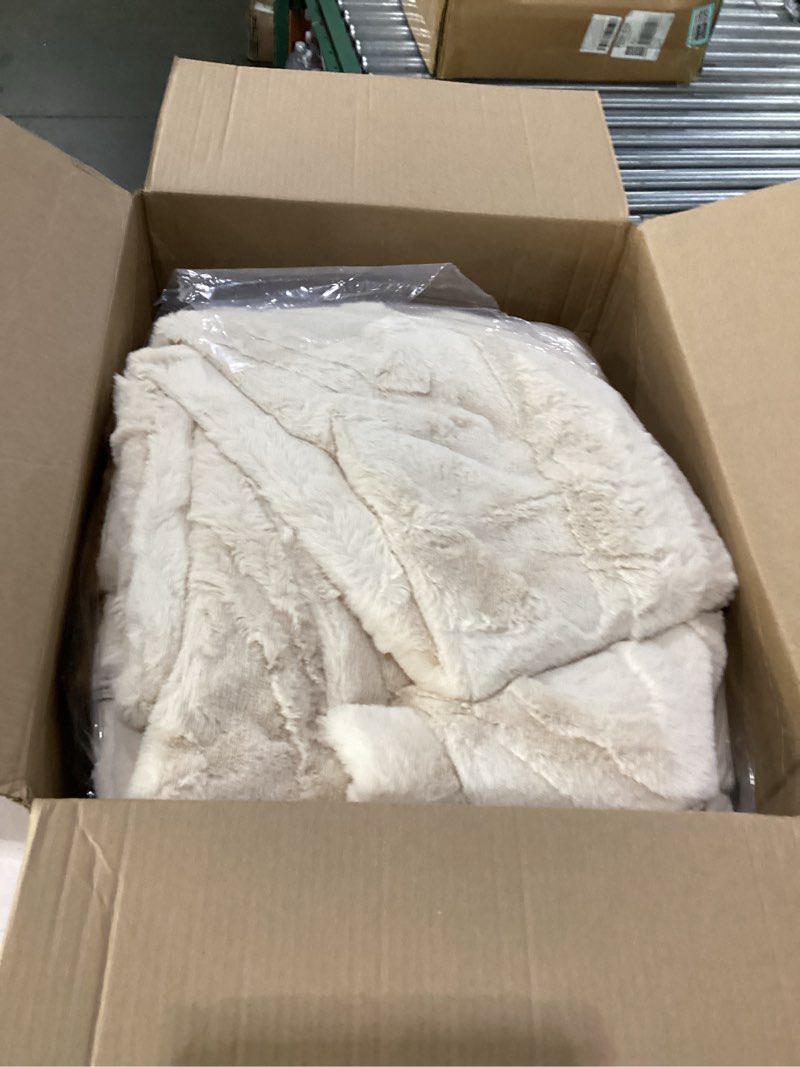 Condition photo showing As Is for ukiss washable rugs 8'x10' area rugs for living room ?ultra soft faux rabbit fur embossed rug for bedroom, non slip&non-shedding low pile large carpets for home decor beige