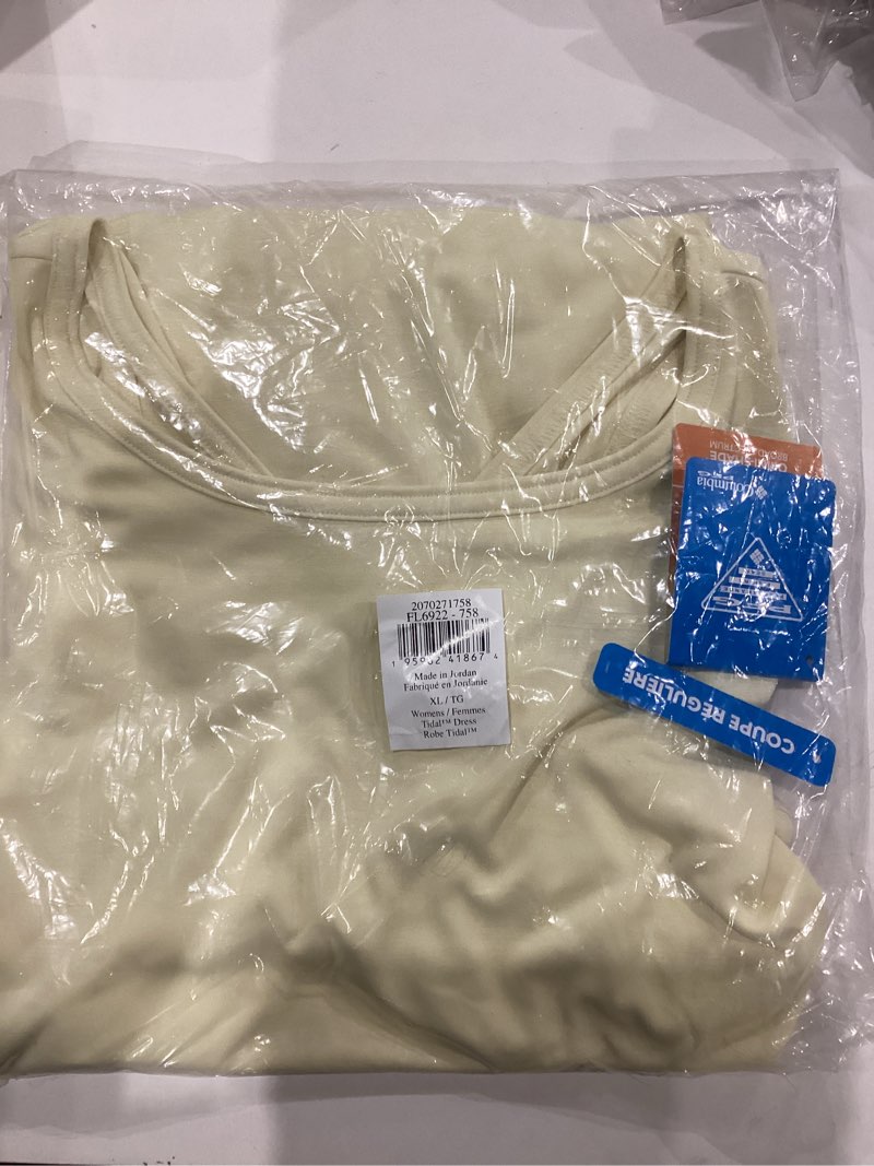 Condition photo showing As Is for Columbia Womens Tidal Dress X-Large Lemon Wash