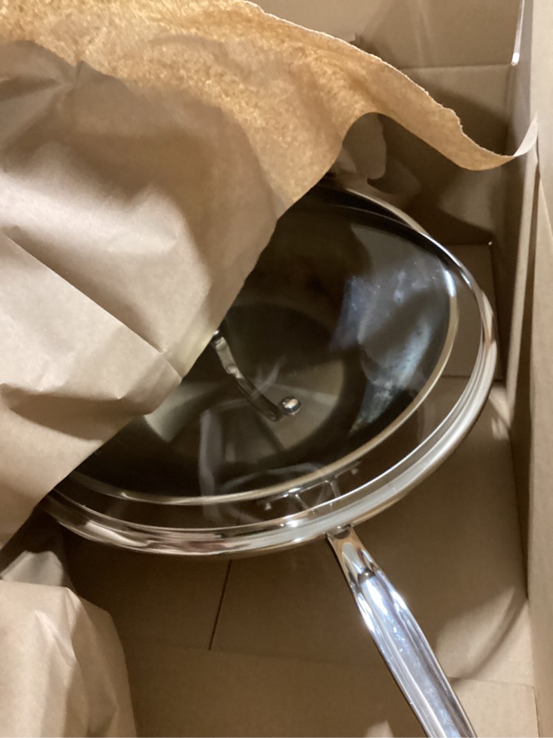 Condition photo showing Good Condition for cuisinart 14-inch stir-fry pan, helper handle and glass cover, chef's classic stainless steel, 726-38h