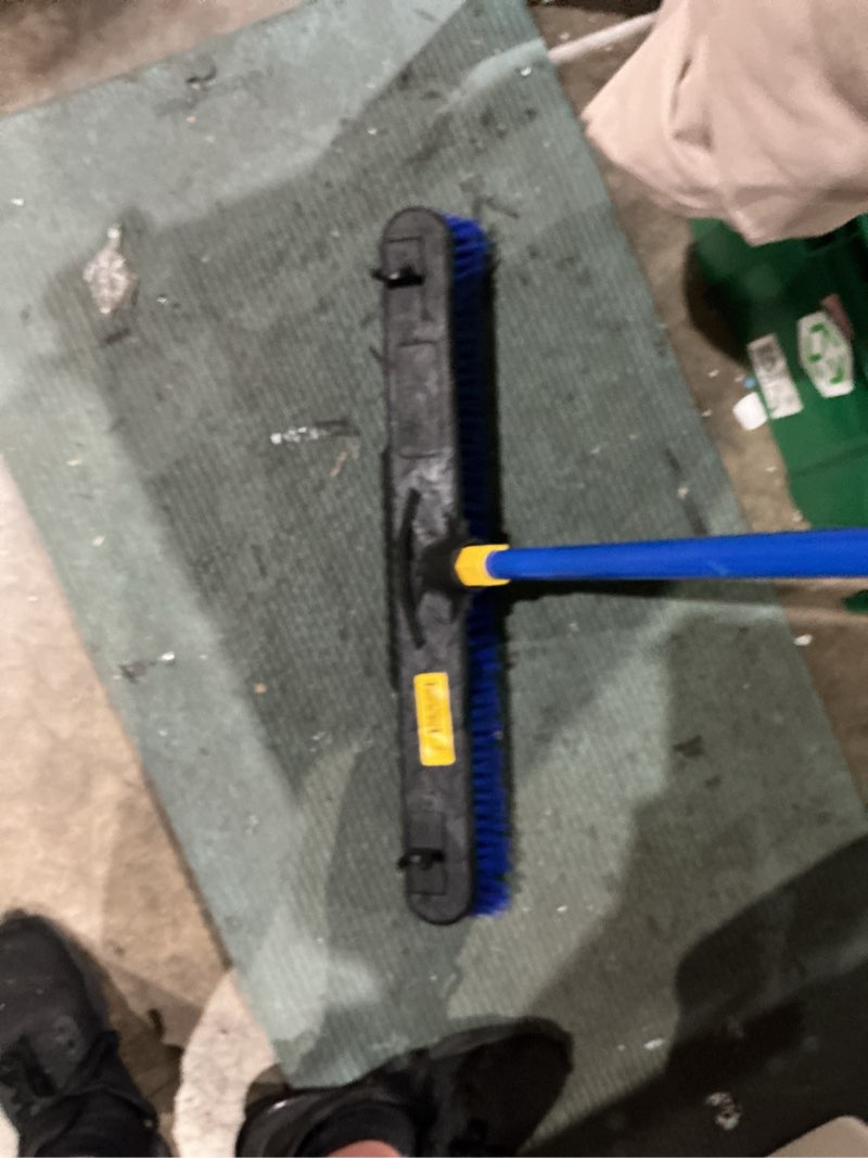Condition photo showing As Is for 24"stiff poly pushbroom
