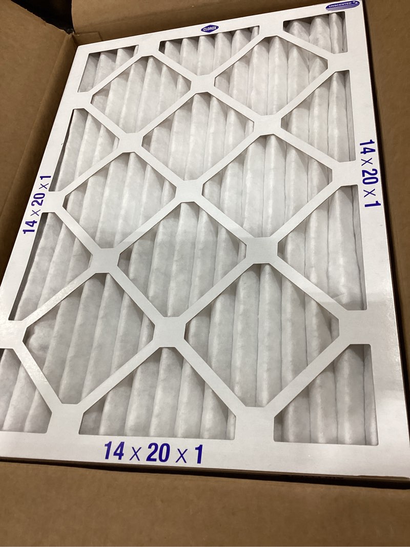 Condition photo showing Good Condition for clorox 20x25x1 air filter, merv 13 pleated hvac ac furnace air filters for allergies, pet dander, smoke and more, mpr 1500 & fpr 10 – pack of 4 merv 13 elite