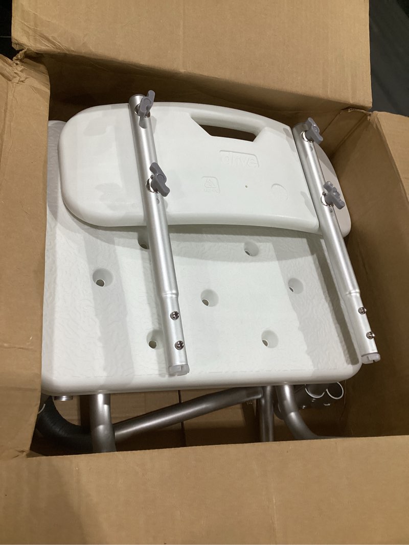 Condition photo showing Good Condition for bath safetybenches/stools product description: kd bath bench w/back & padded arm,1/ea