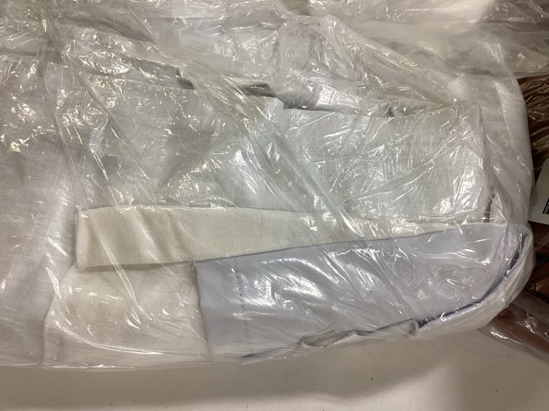 Condition photo showing Good Condition for european linen true blackout curtain - single panel, 48x108, white