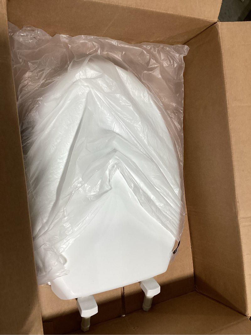 Condition photo showing Good Condition for bemis 7800tdg commercial closed front plastic toilet seat, heavy duty industrial seat with lid, secure installation for long lasting hospitality use, elongated, white elongated white