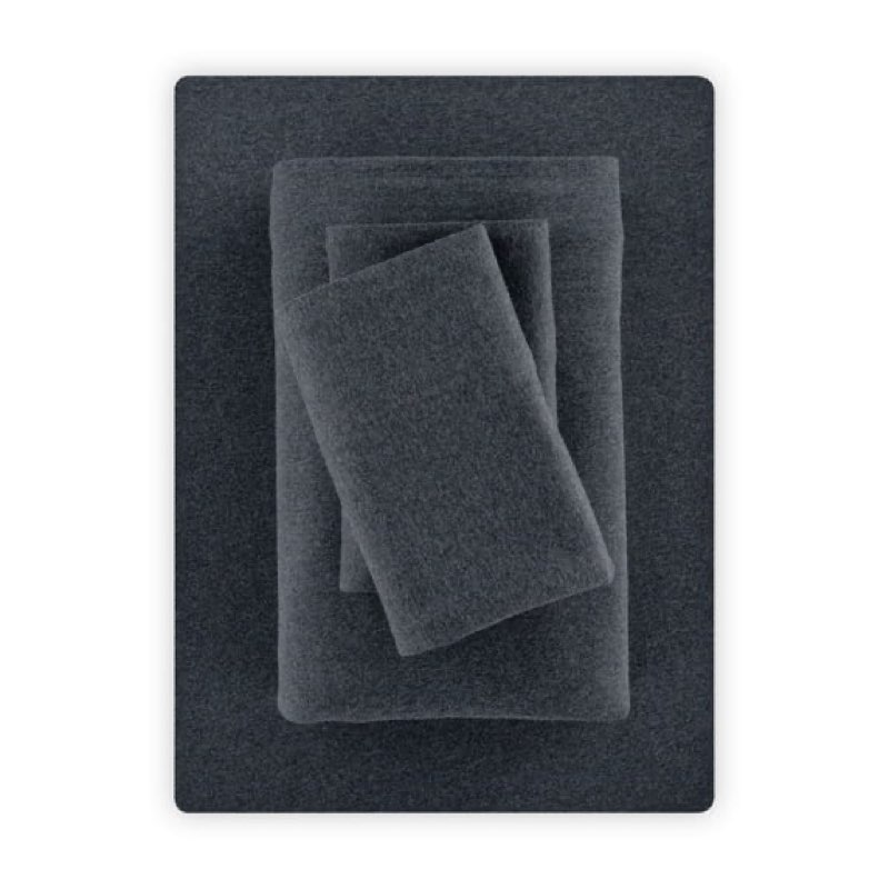 mainstays cotton rich extra soft jersey bed sheet set, queen, grey stone, 4 pieces