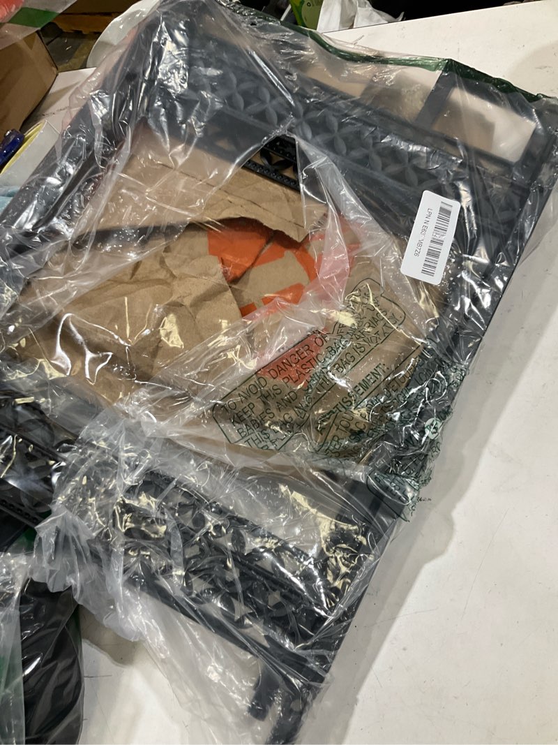 Condition photo showing Good Condition for bathroom storage and organizer shelf hair dryer holder, 9.85in 3-tier narrow metal standing rack with toilet paper holder, corner stand for cosmetic, vanity, kitchen, laundry rustic brown 9.85“ black without drawer