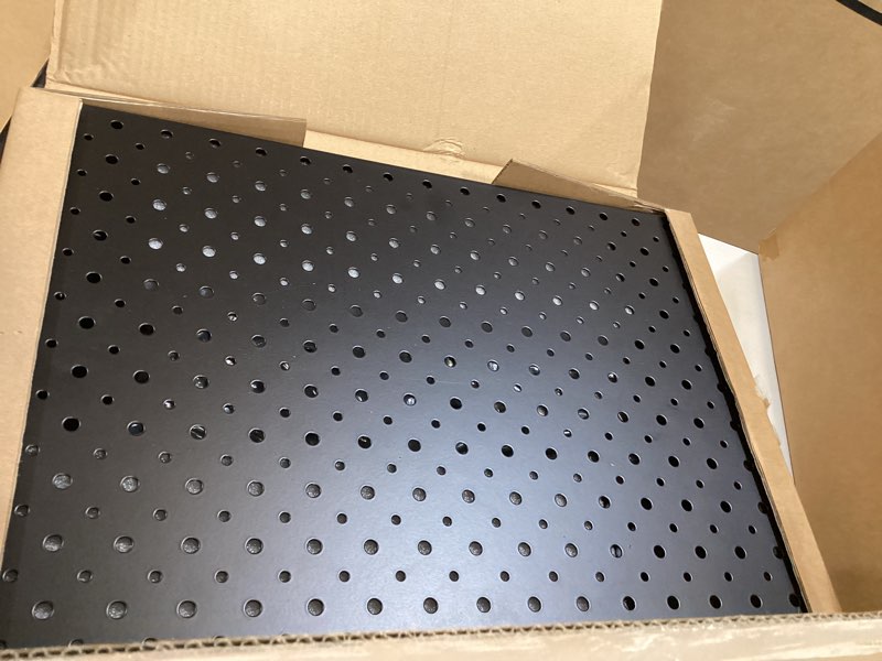 Condition photo showing New/Like New for pegboard smith 2-pack metal tabletop pegboard display stand for craft shows – 12"x16" tabletop peg board display with 24 hooks for jewelry (black)