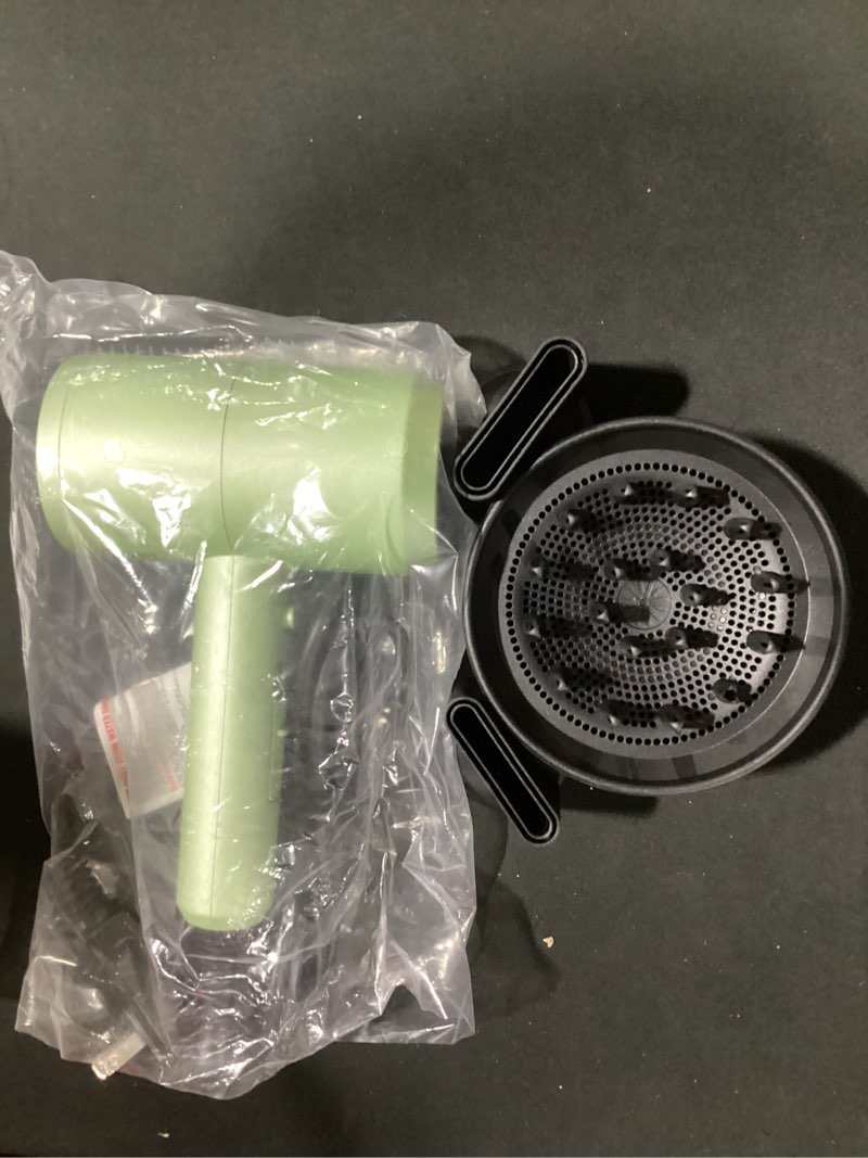 Condition photo showing Good Condition for slopehill professional ionic hair dryer, powerful 1800w fast drying low noise blow dryer with 2 concentrator nozzle 1 diffuser attachments for home salon travel (lime cream)