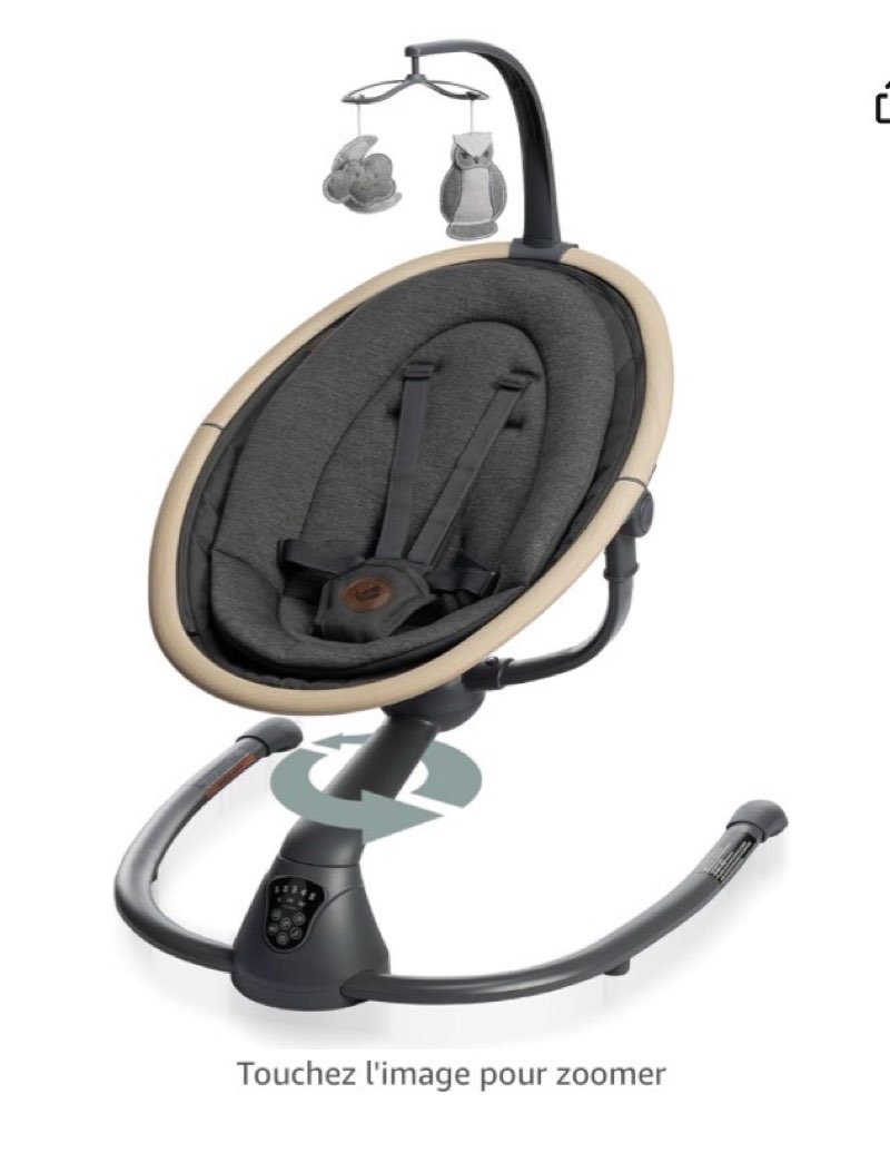 Maxi-Cosi Cassia Balançoire pour bébé, détecteur de mouvement automatique, musique, jouets, inclinaison réglable, rotation à 360 degrés, légère et portable – Au-delà du graphite