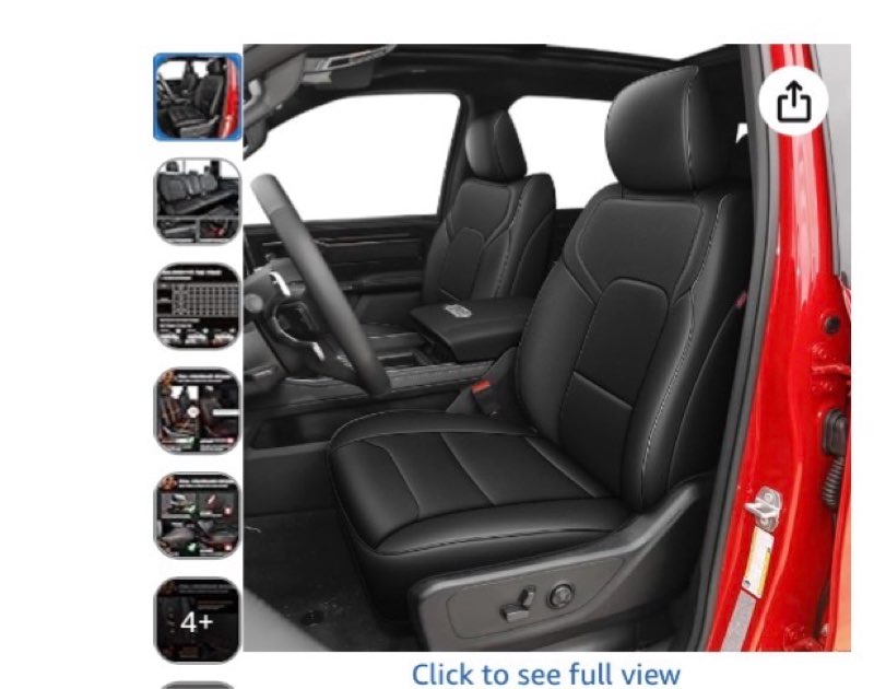 AOMSAZTO Custom Fit Seat Covers for Dodge RAM 1500 2019 2020 2021 2022 2023 2024 2025 2026 Leather C