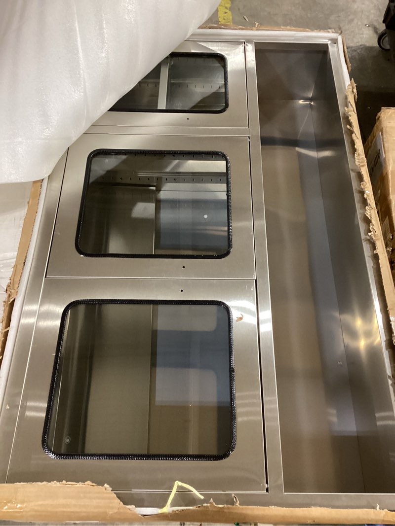 Condition photo showing Good Condition for ZZV Kitchen Wall Cabinet, Stainless Steel Wall Mounted Cabinet with Adjustable Shelves, Industrial Wall Storage Cabinet for Garage, Warehouse, Commercial Kitchen, 8.66D x 45W x 27.56H in