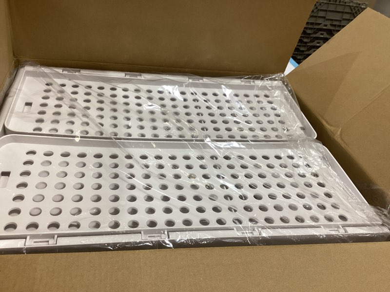 Condition photo showing New/Like New for 5 Pack Stackable Closet Storage Basket - Stackable Storage Bins, Multifunctional & Foldable Closet Organizer Waterproof, Wardrobe Cupboard Space-Saving Hat Storage Drawer Organizer, White White 5 Pack White