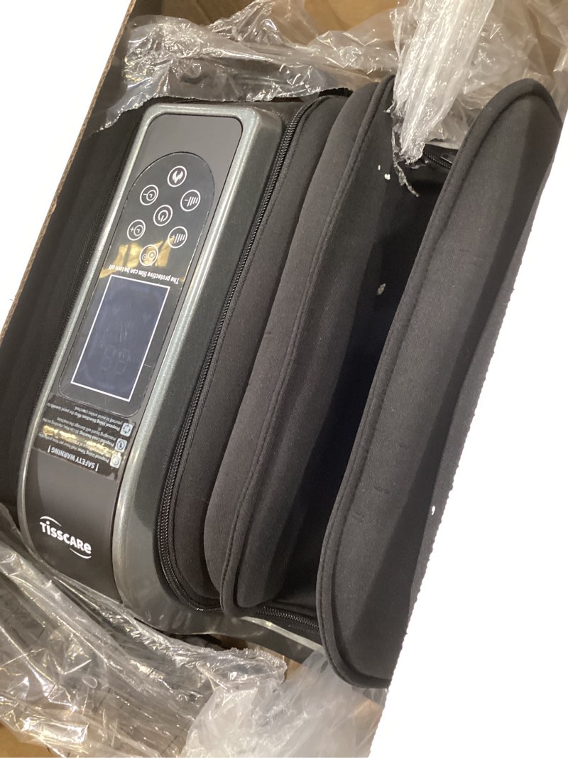 Condition photo showing As Is for tisscare shiatsu foot massager with heat, fsa eligible hsa foot massager for plantar fasciitis, neuropathy, circulation and pain relief, massage feet at home/office, gift for men and women dark gray