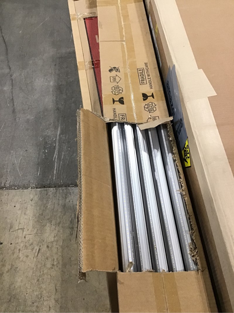 Condition photo showing As Is for 75w 8ft Led Bulbs, 9500lm 5000k 8' Led Bulb, V Shaped Clear Cover T8 Led Tube Lights 8ft, T8 Led Bulbs 8 Foot, 8' Led Replacement for T8 T10 T12 F96t12 Fluorescent Tubes